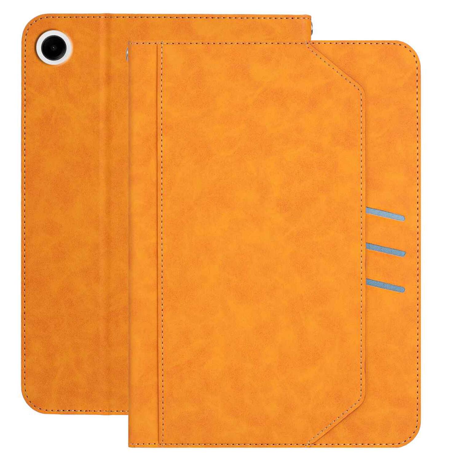 Alt View 5. Dteck - Retro PU Leather Folio Case for Samsung Galaxy Tab A9 2023 8.7" (SM-X110/X115),Shockproof Flip Card Slot Holder Cover - Orange.