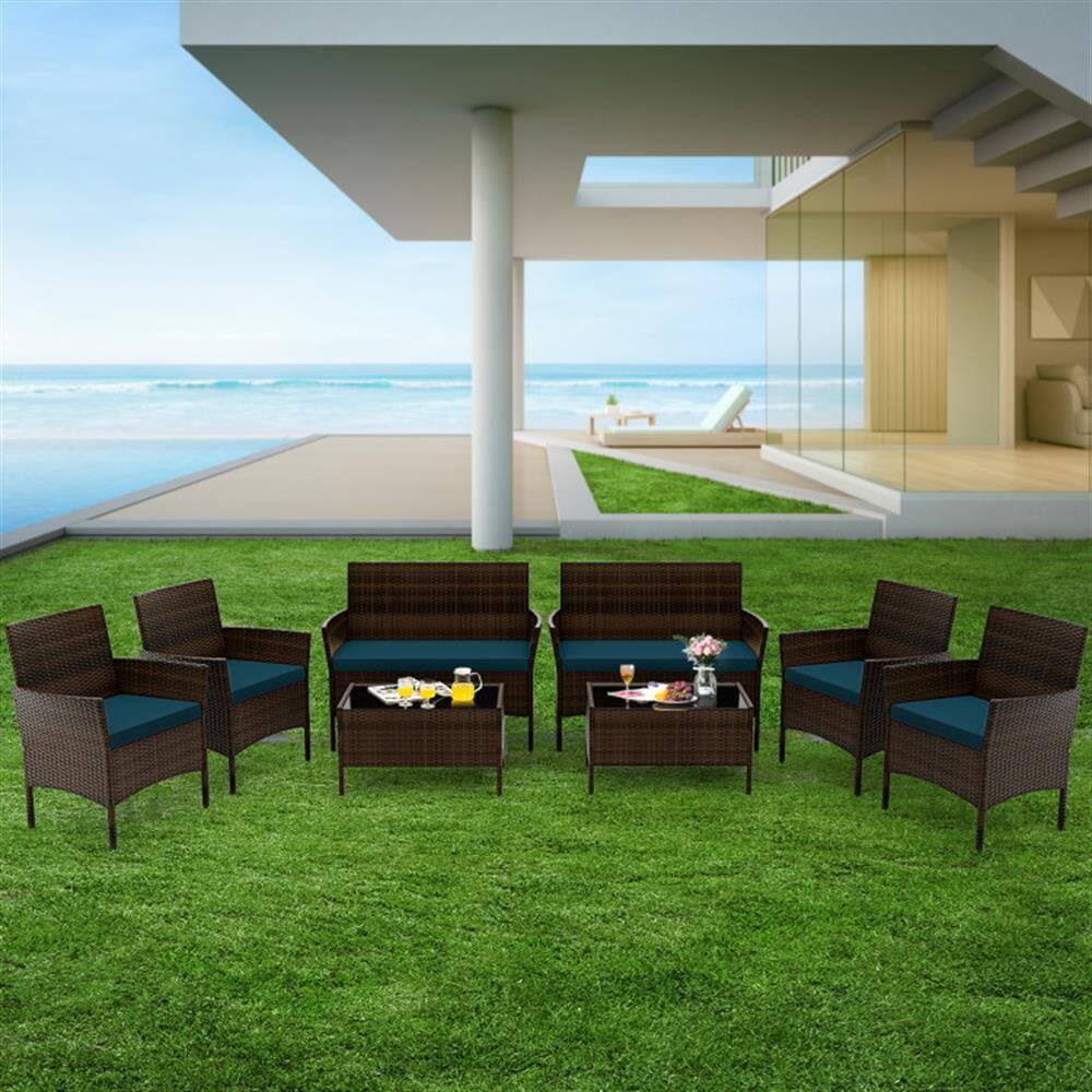 Left. Kadyn - Patio Furniture Sets,Outdoor & Patio Furniture Sets, Suitable for Outdoor Living Spaces - Blue.