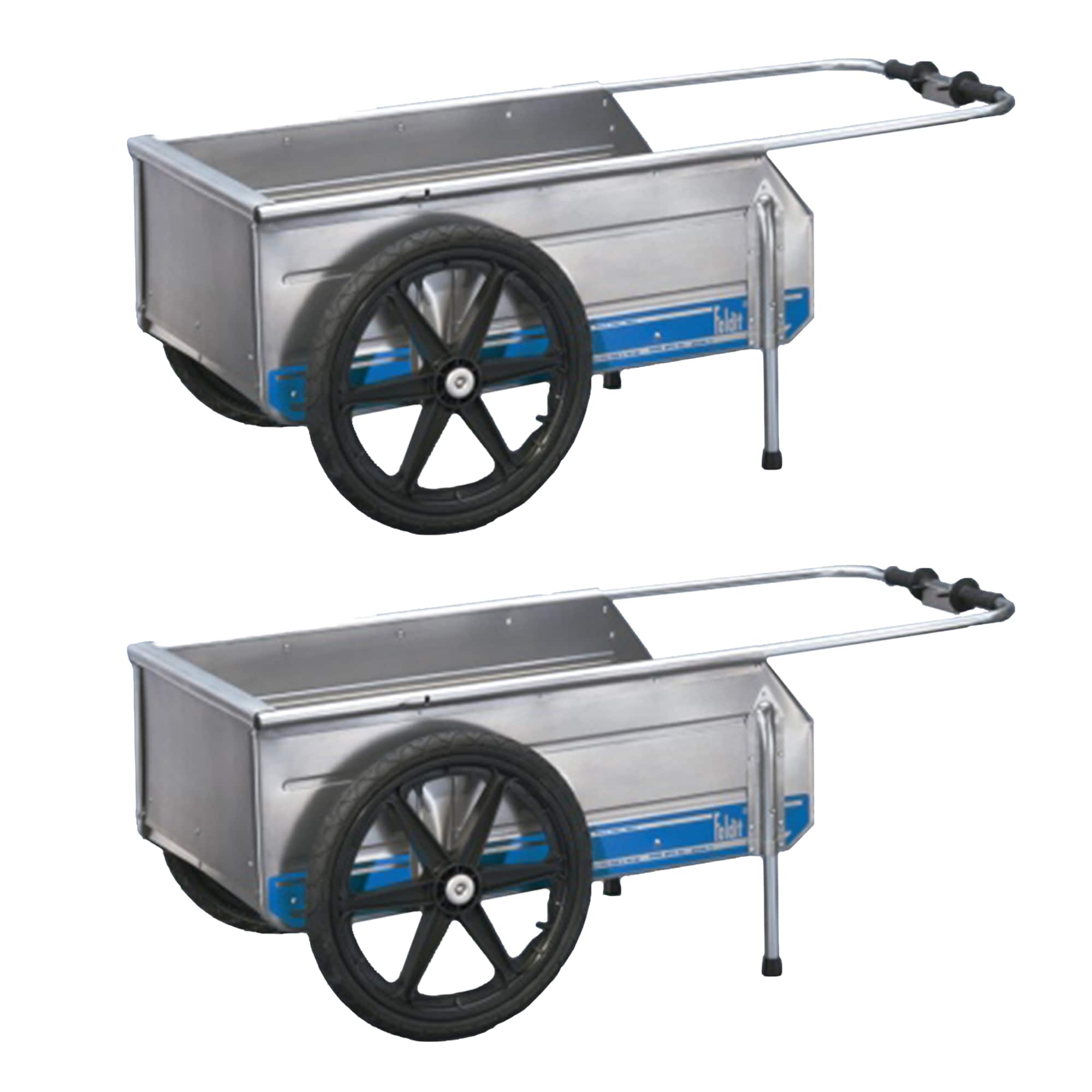 Tipke Manufacturing Company - Foldit Aluminum Folding Cart - Blue Stripe (2 Pack)