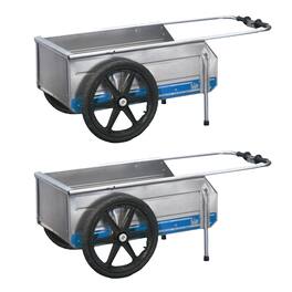 Tipke Manufacturing Company - Foldit Aluminum Folding Cart - Blue Stripe (2 Pack)