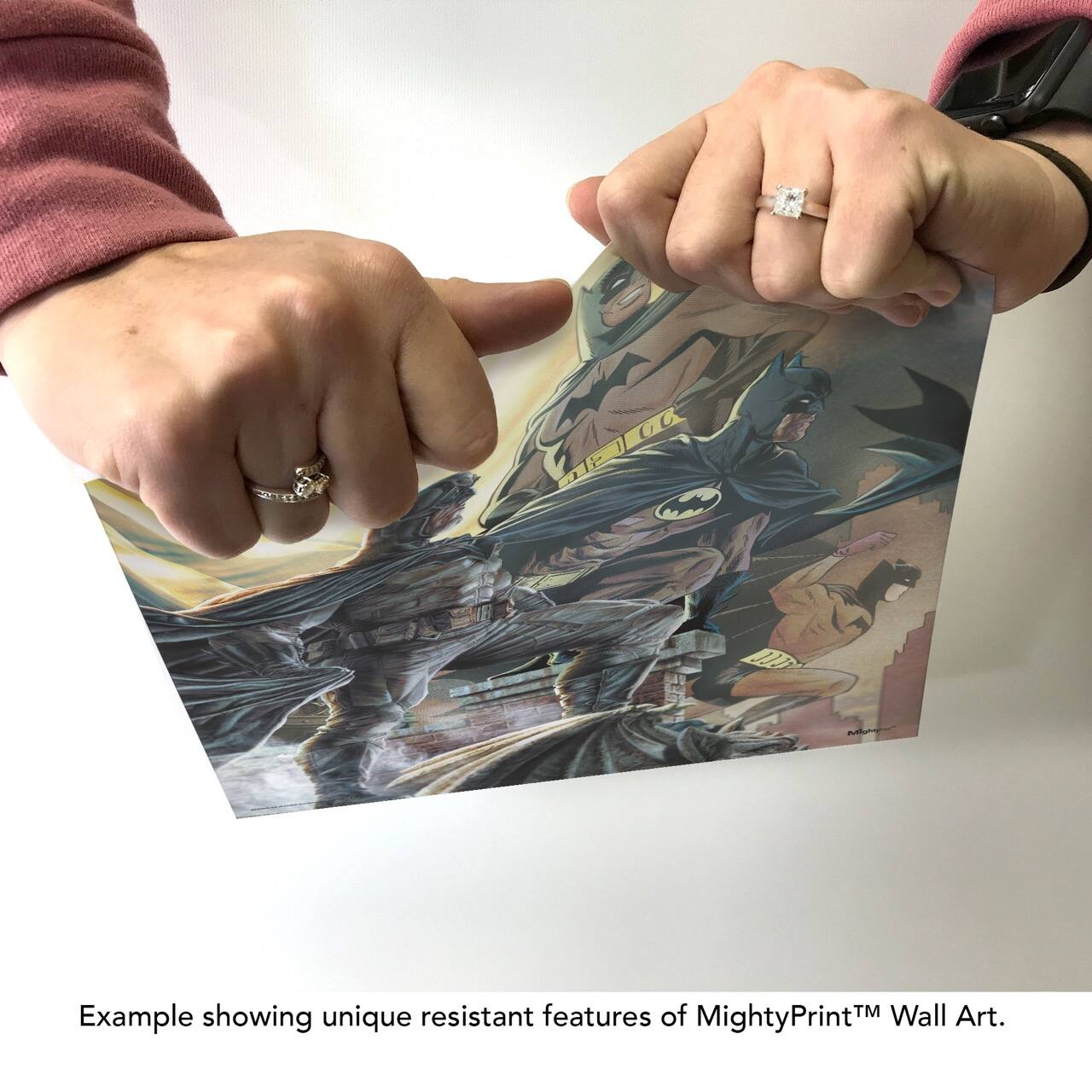 Example showing unique resistant features of MightyPrint™ Wall Art.