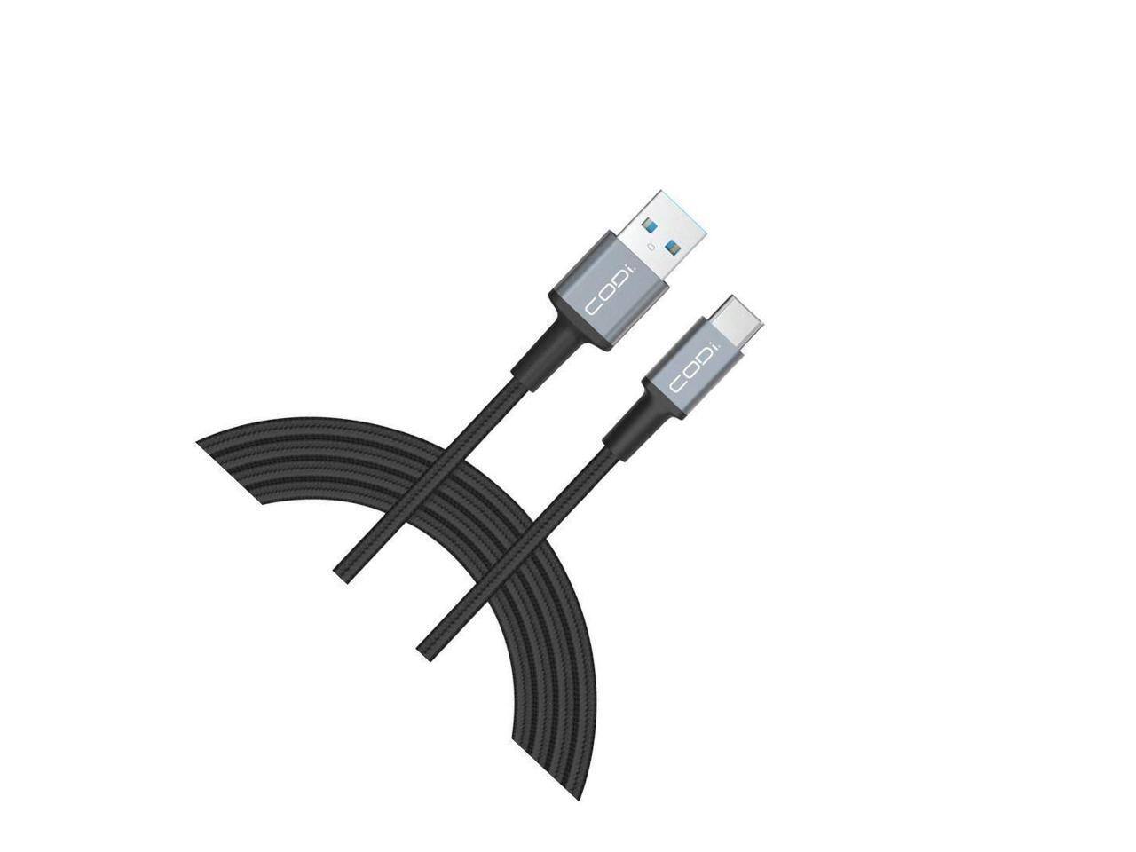 Alt View 8. CODi - Codi 6' Braided Nylon USB-C to USB-C Charge & Sync Cable.