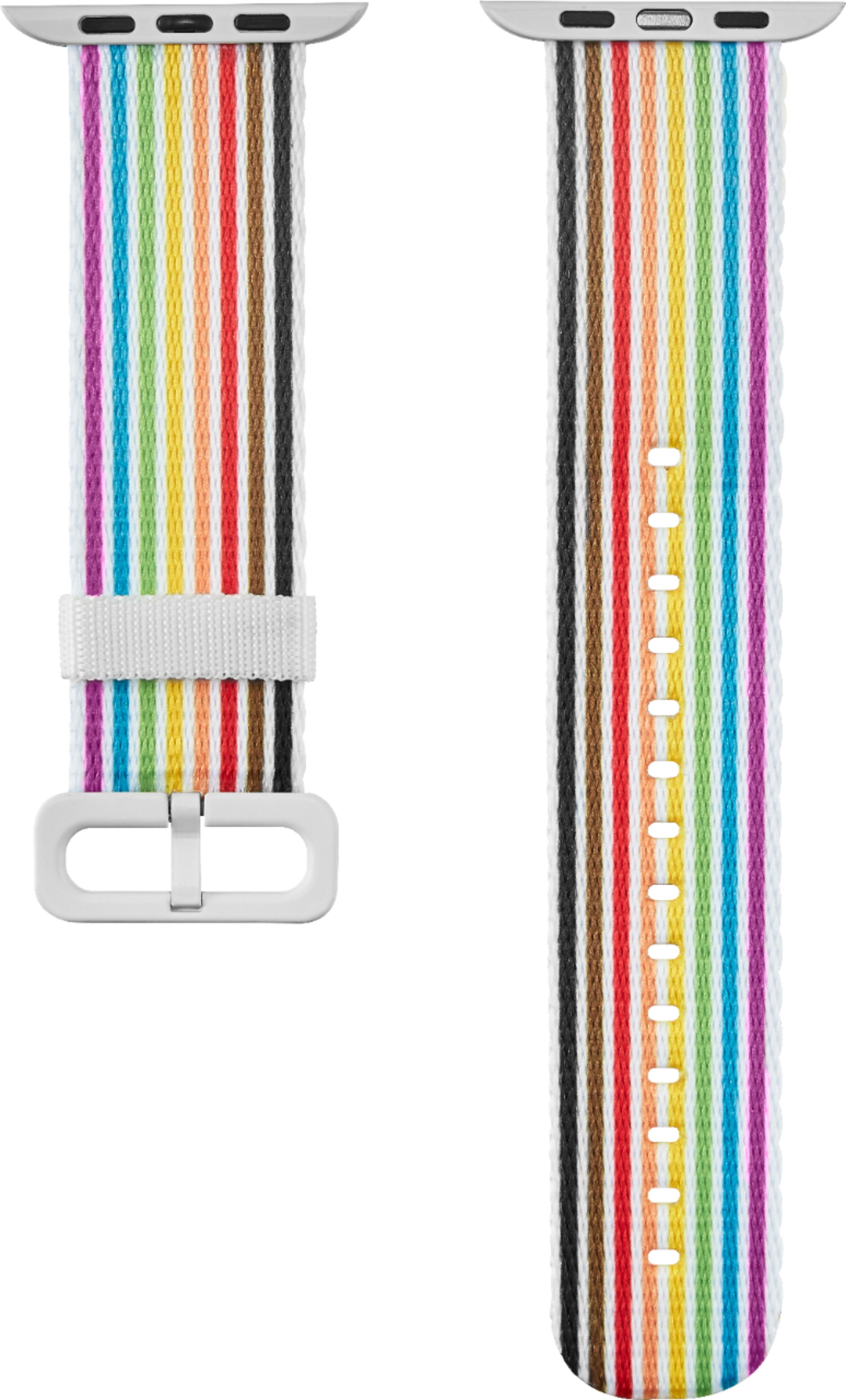 Angle View: Modal™ - Pride Edition Woven Nylon Band for Apple Watch 42mm, 44mm, and 45mm - White/Pride Stripe