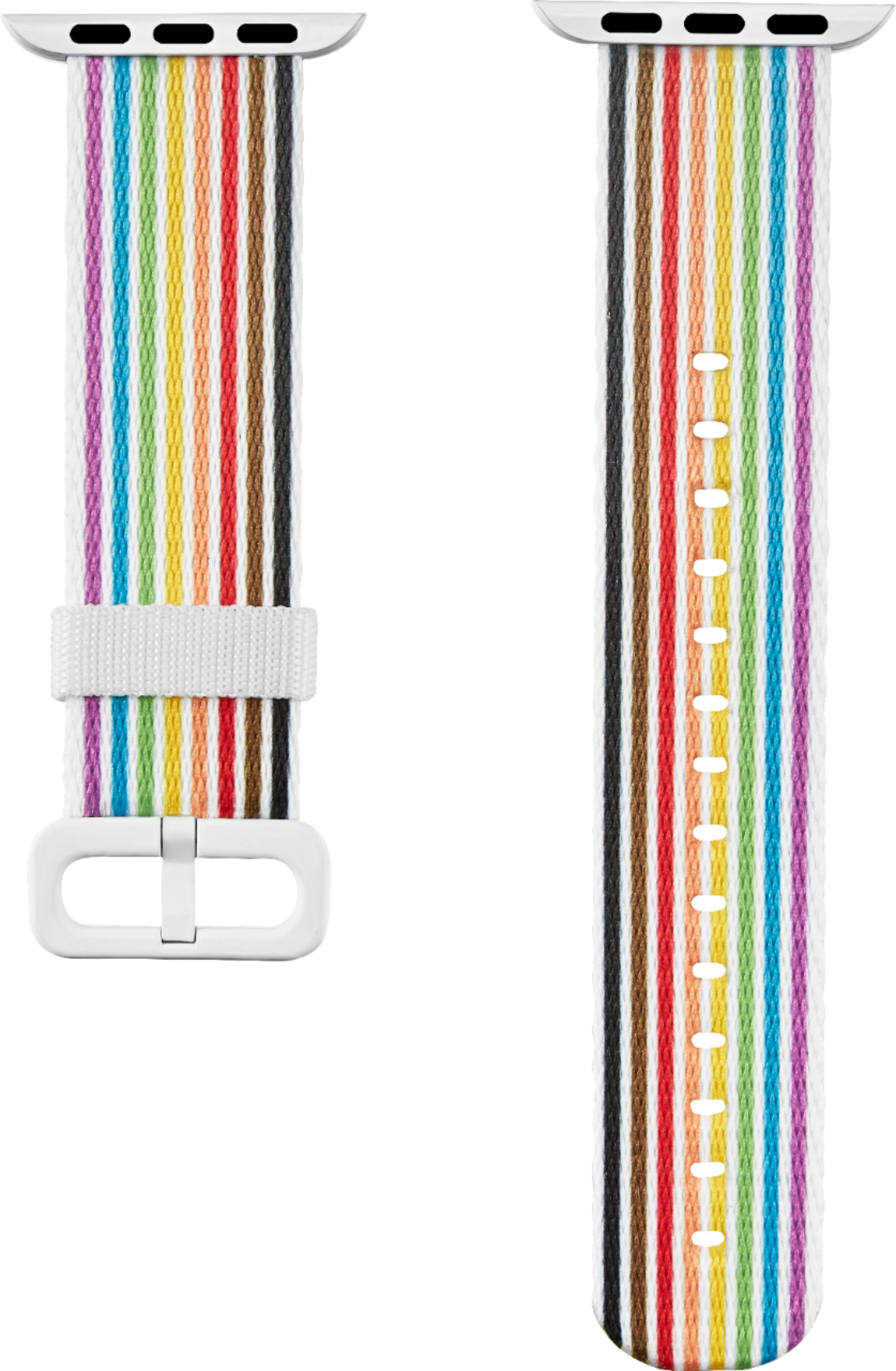 Angle View: Modal™ - Pride Edition Woven Nylon Band for Apple Watch 38mm, 40mm and 41mm - White/Pride Stripe
