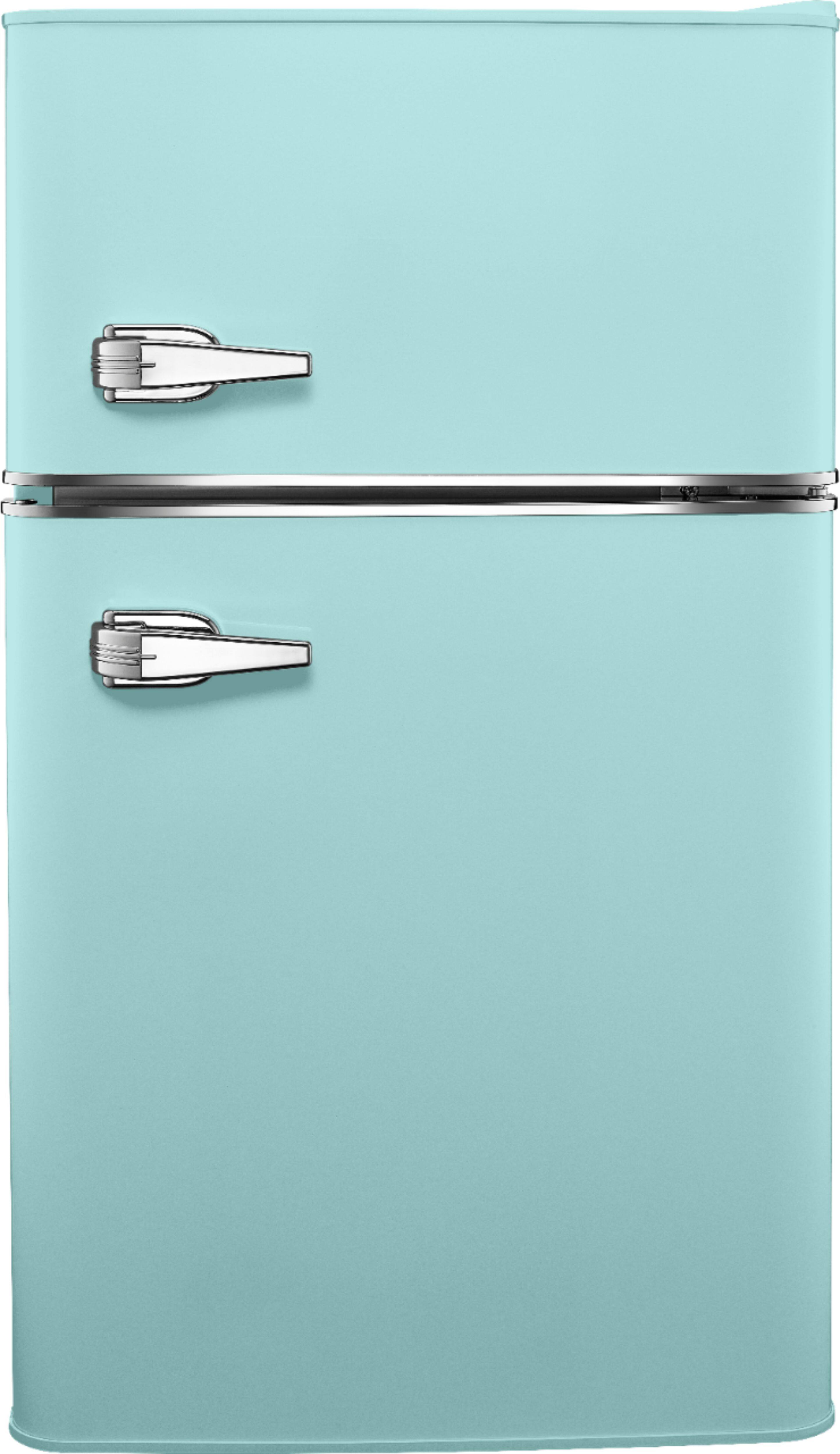 Front. Insignia™ - Retro 3.1 cu. ft. Mini Fridge with Top Freezer and ENERGY STAR Certification - Mint.