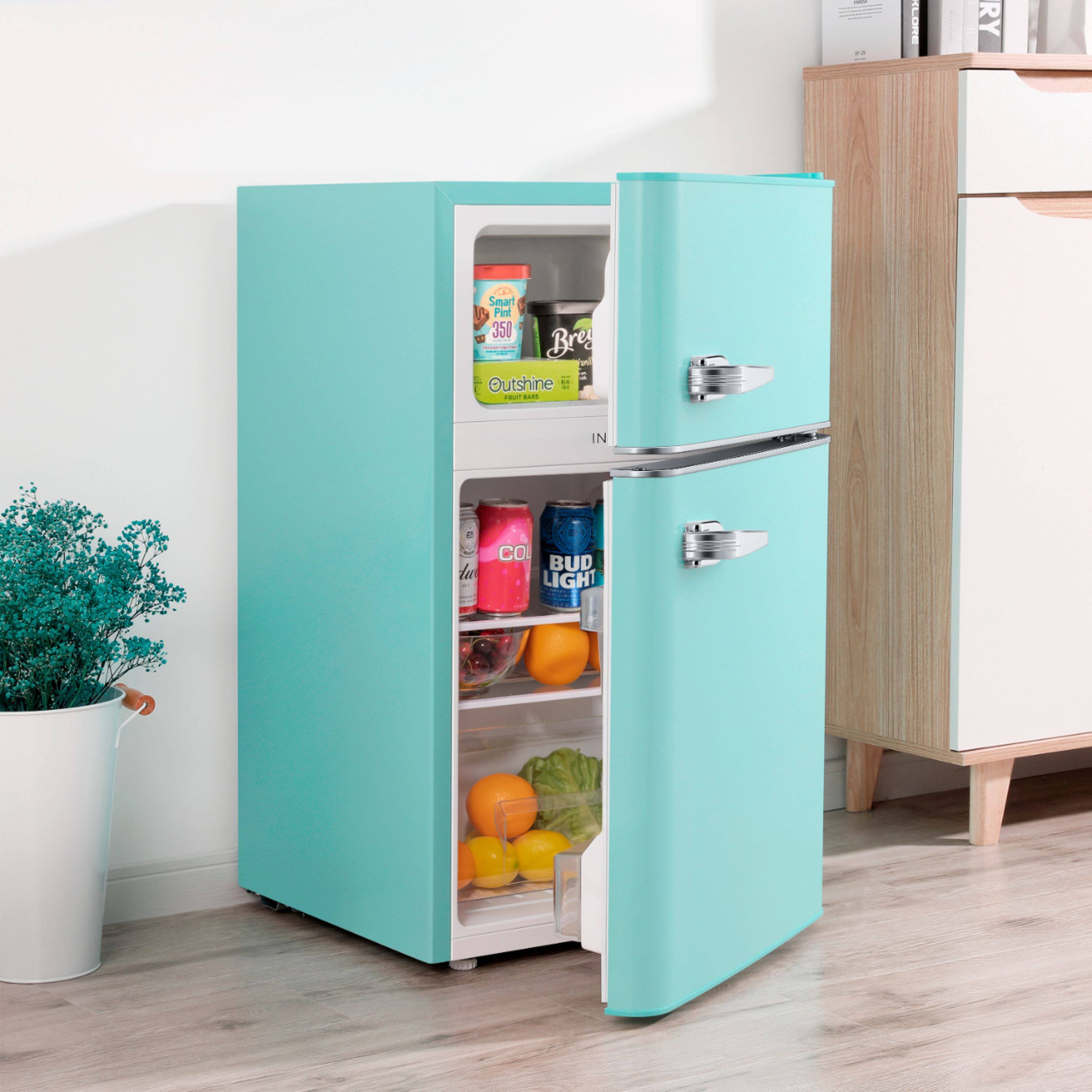 Alt View 16. Insignia™ - Retro 3.1 cu. ft.  Mini Fridge with Top Freezer and ENERGY STAR Certification - Mint.