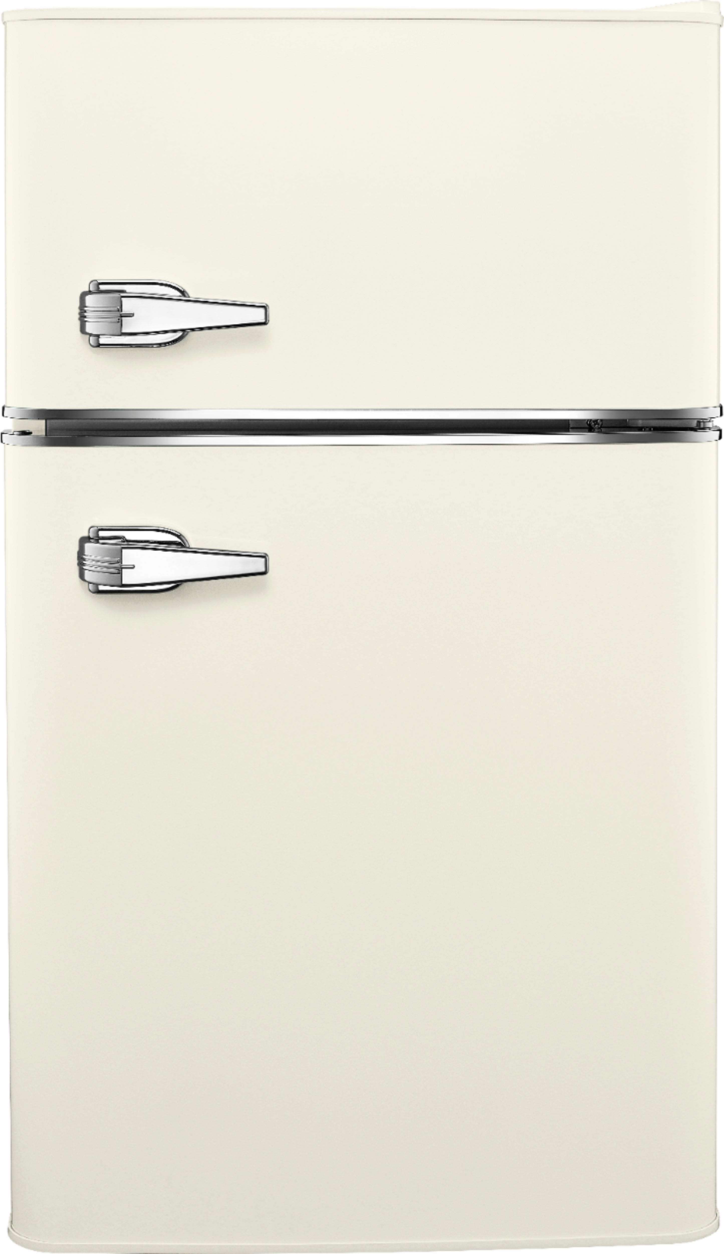 Insignia™ - 3.1 Cu. Ft. Retro Mini Fridge with Top Freezer and ENERGY STAR Certification - Creamy vanilla - Front_Zoom