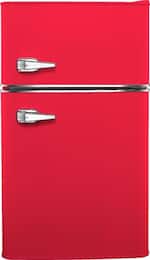 Insignia™ - Retro 3.1 cu. ft. Mini Fridge with Top Freezer - Hot rod red - Front_Standard