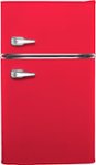 Front Zoom. Insignia™ - Retro 3.1 cu. ft.  Mini Fridge with Top Freezer and ENERGY STAR Certification - Red.