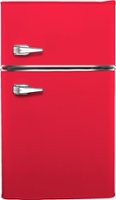 Insignia™ - Retro 3.1 cu. ft.  Mini Fridge with Top Freezer and ENERGY STAR Certification - Red - Front_Zoom