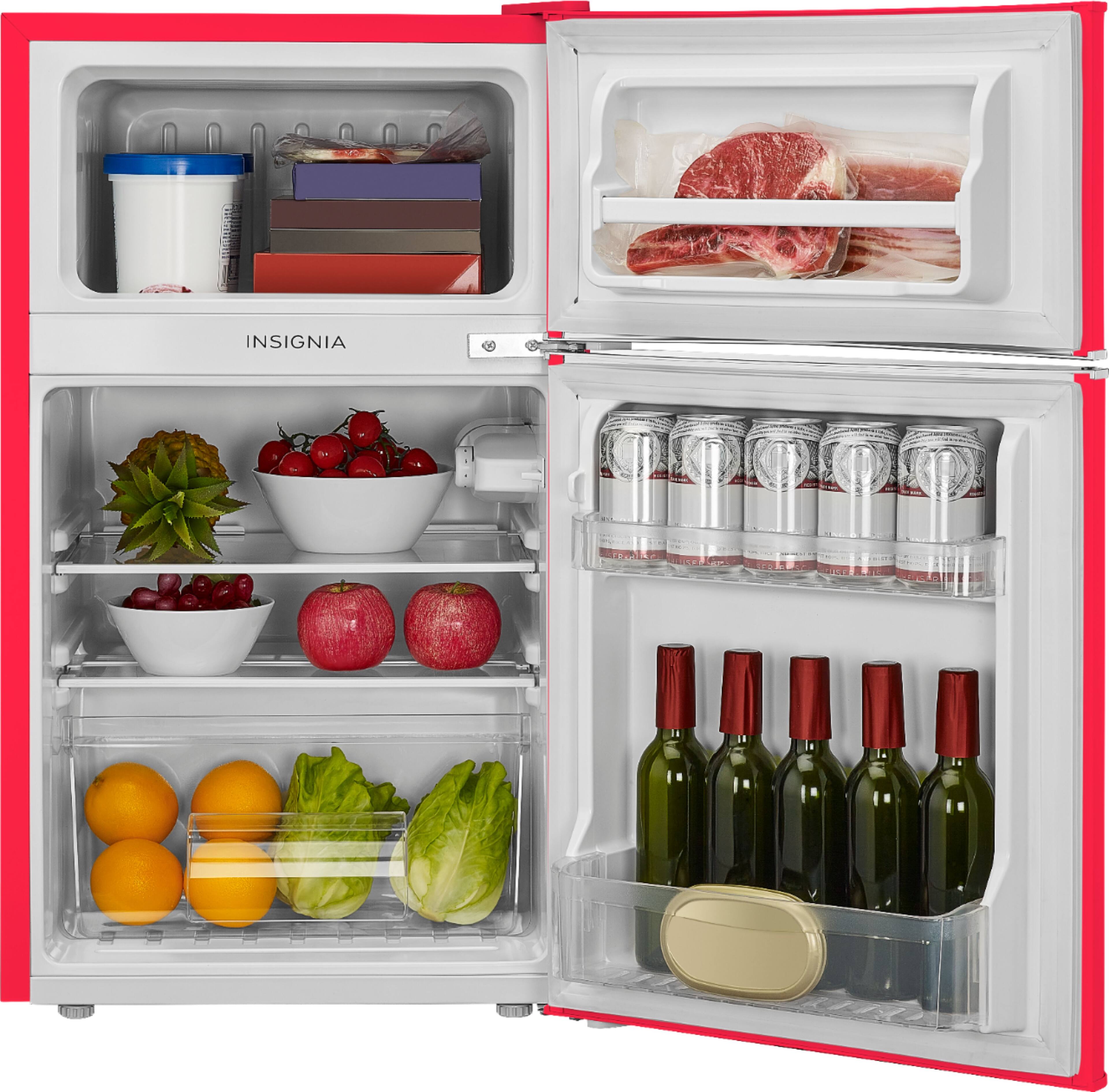 Alt View 11. Insignia™ - Retro 3.1 cu. ft. Mini Fridge with Top Freezer and ENERGY STAR Certification - Red.