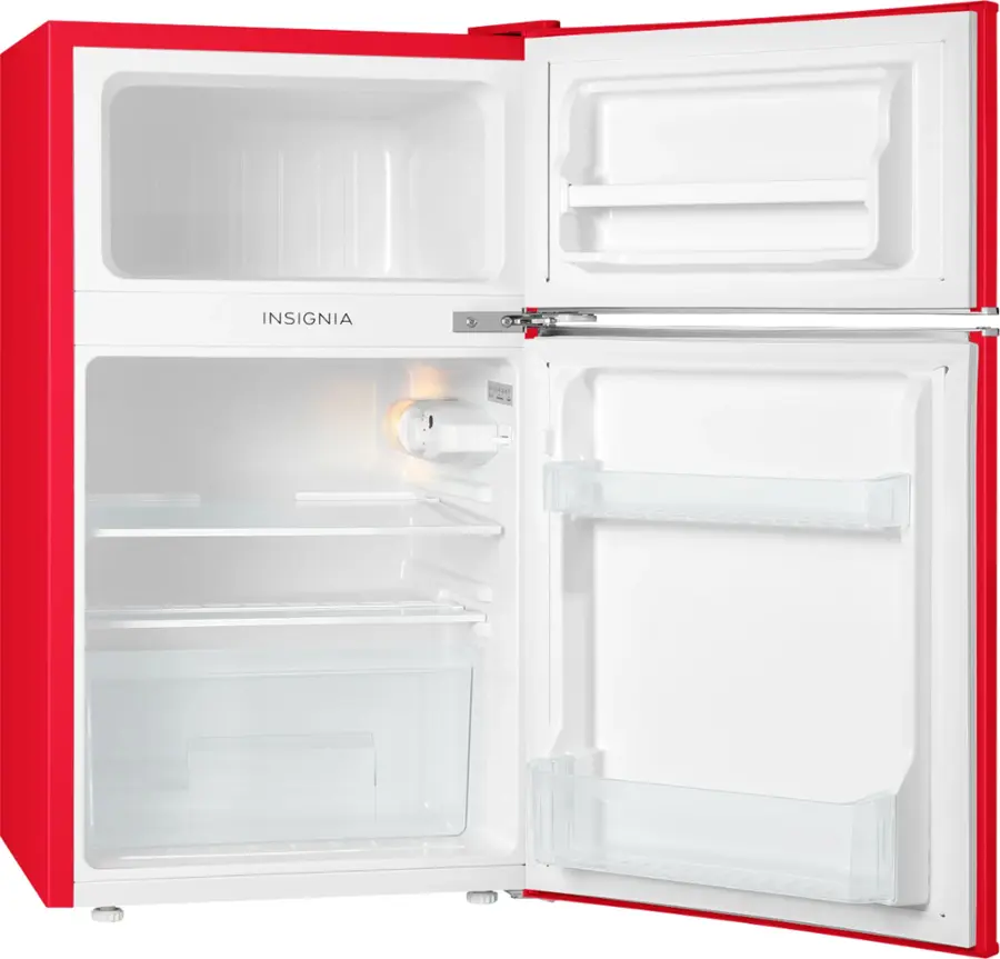 Alt View 14. Insignia™ - Retro 3.1 cu. ft.  Mini Fridge with Top Freezer and ENERGY STAR Certification - Red.