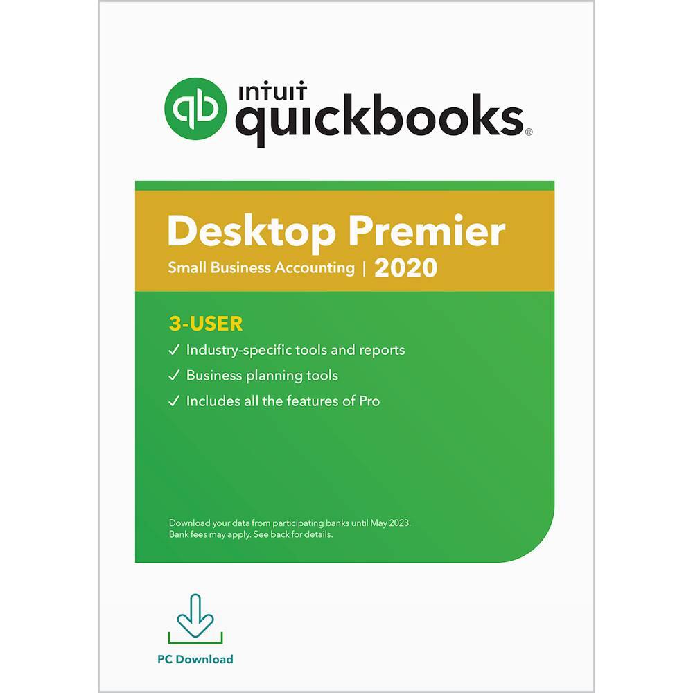 Intuit QuickBooks Desktop Premier 2020 (3 User) Windows INT940800V519 ...