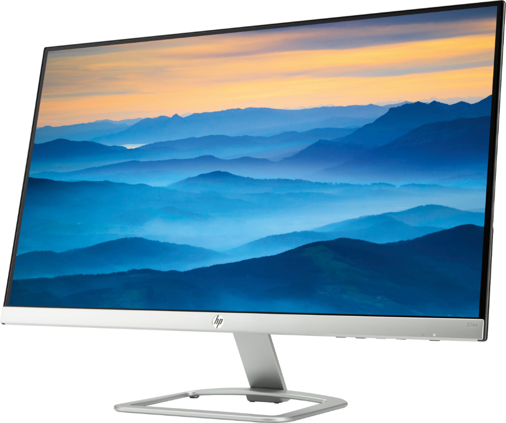 Left View: HP - Geek Squad Certified Refurbished 27" IPS LED FHD Monitor - Natural Silver