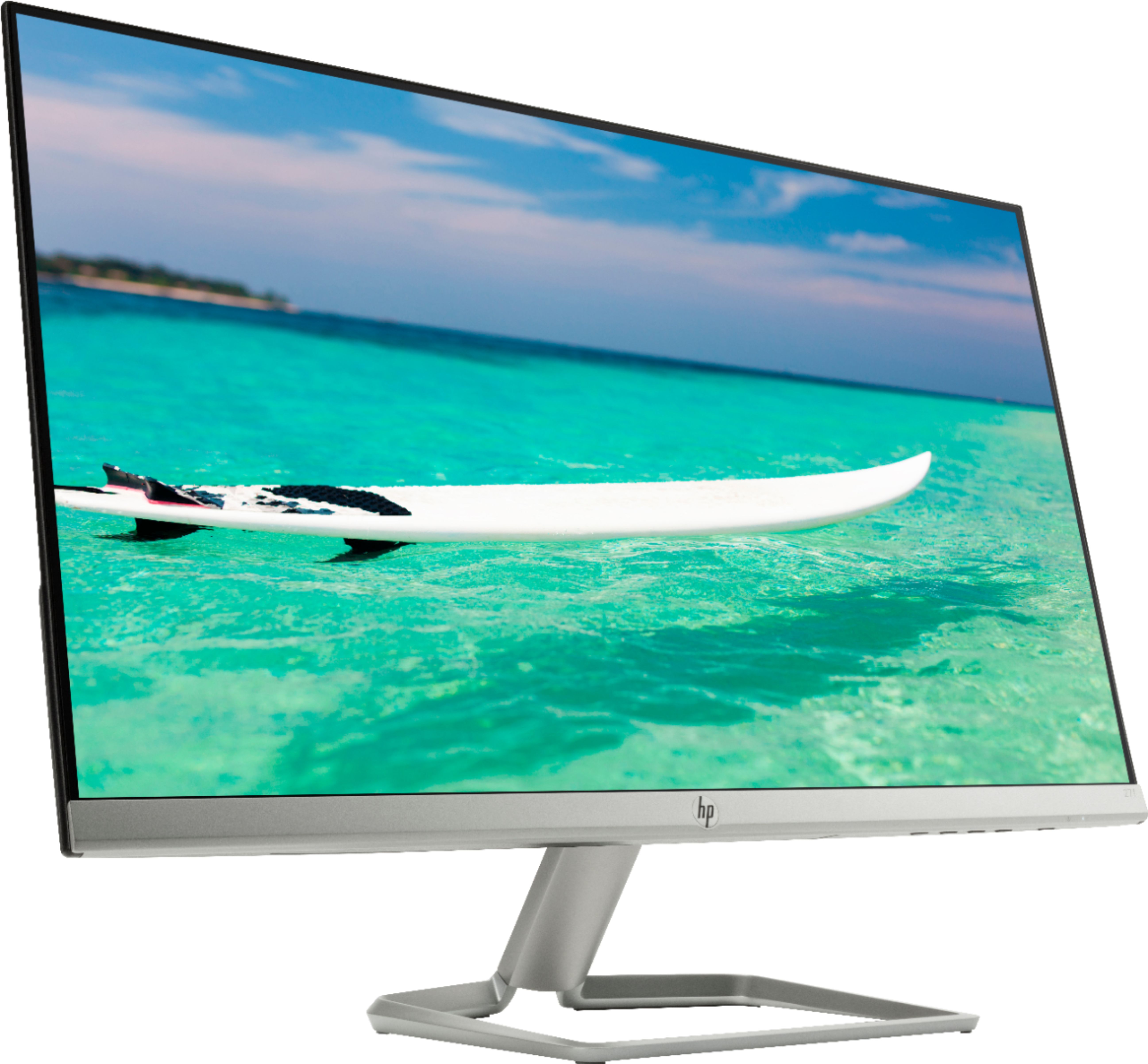 Angle View: HP - Geek Squad Certified Refurbished 27" IPS LED FHD FreeSync Monitor - Natural Silver