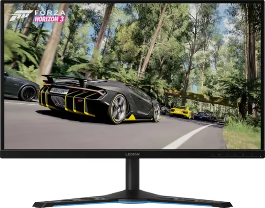 Front. Lenovo - Geek Squad Certified Refurbished Legion 27" IPS LED QHD Monitor - Raven Black.