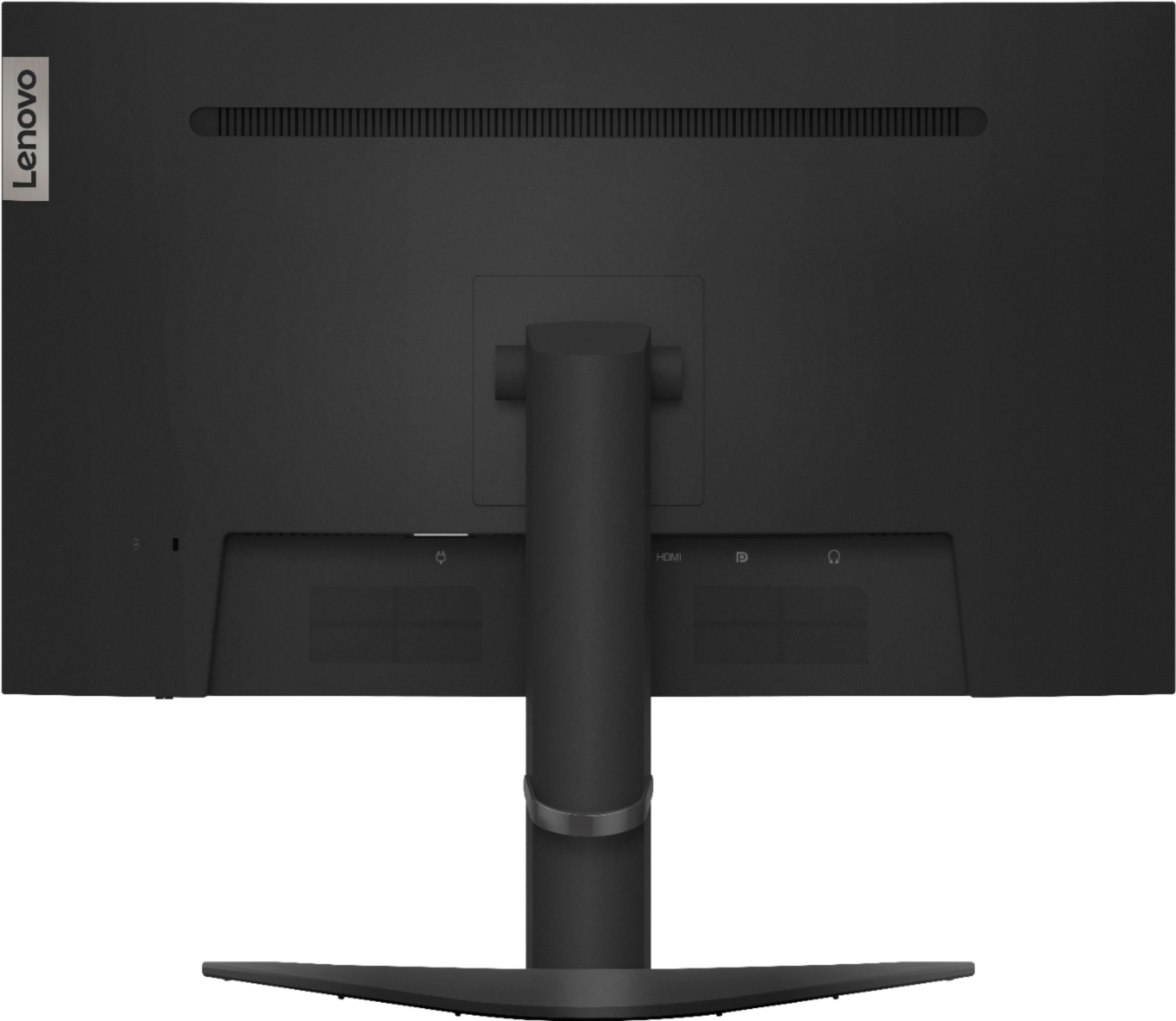 Back View: Lenovo - Geek Squad Certified Refurbished 27" LED Curved FHD FreeSync Monitor - Raven Black