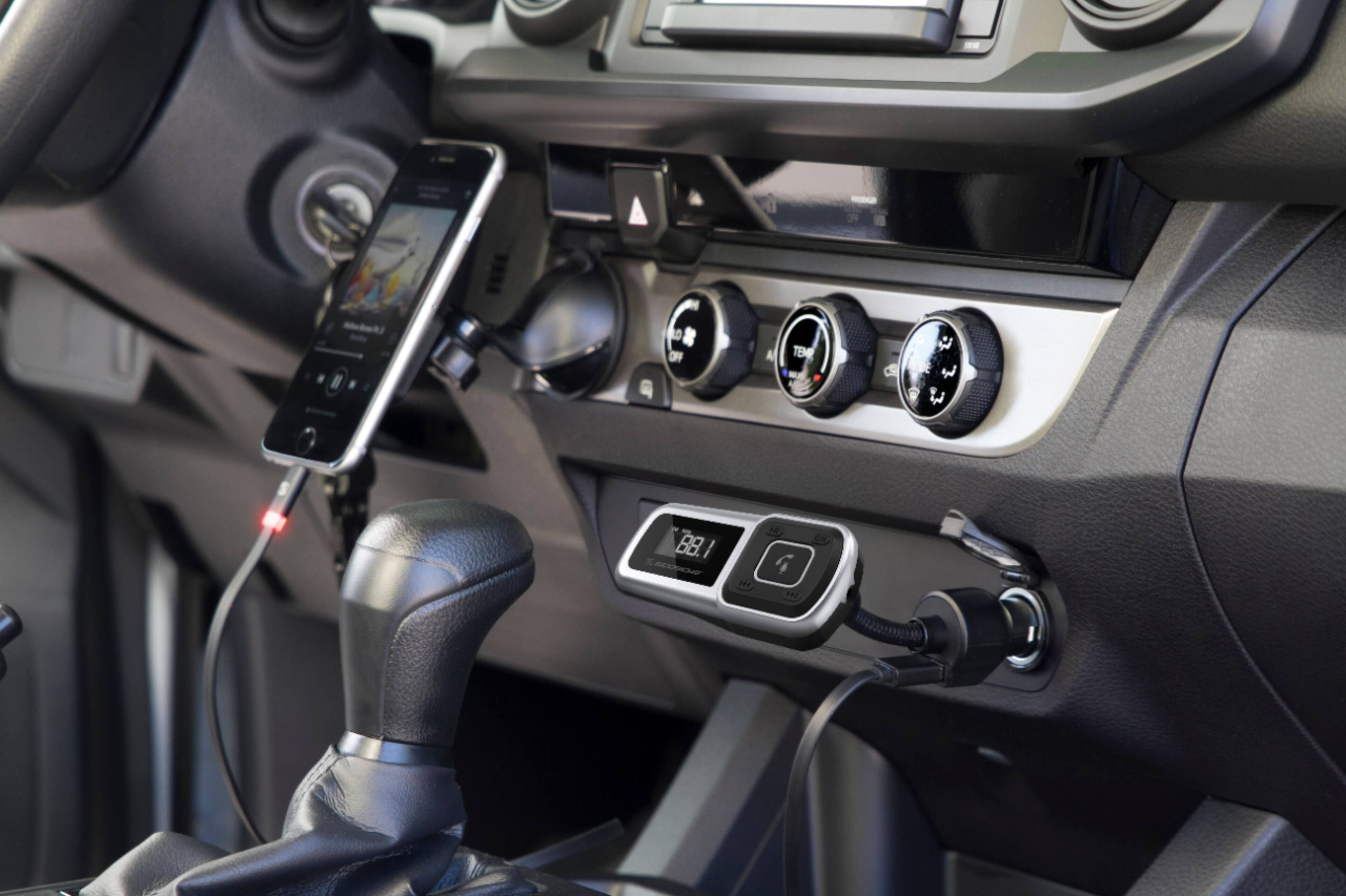 Left. Scosche - BTFREQ Bluetooth FM Transmitter Hands Free Car Kit - Black.