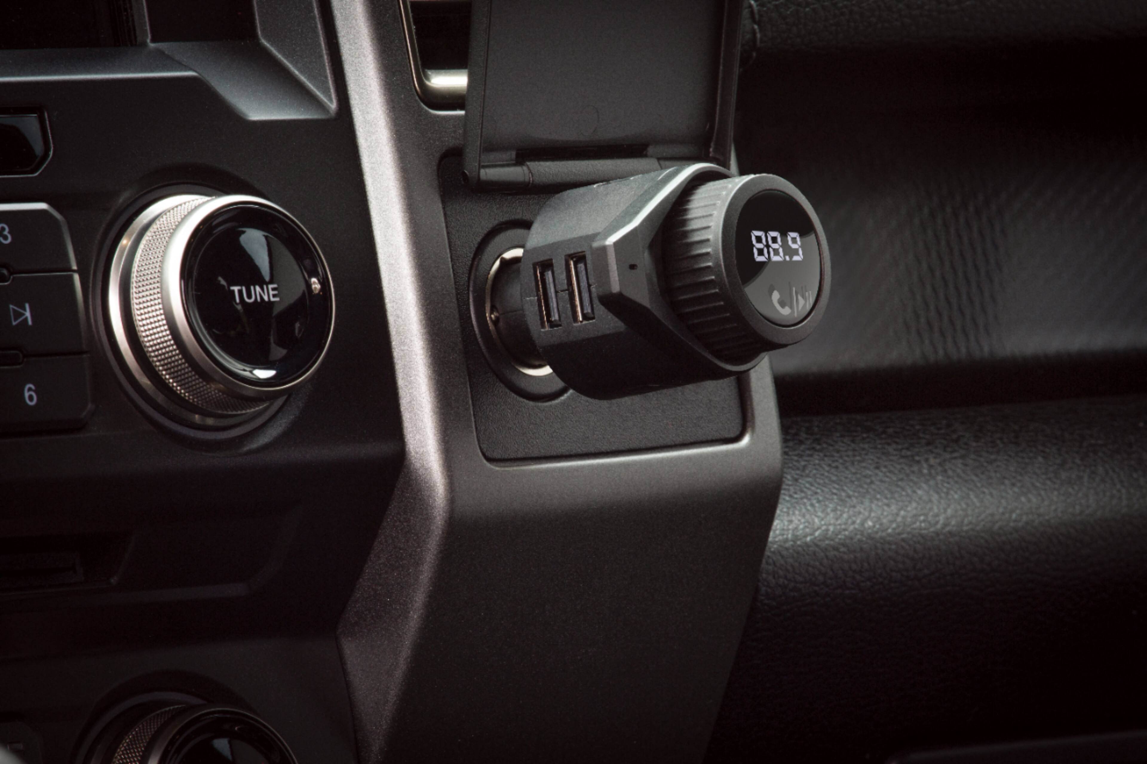 Alt View 11. Scosche - BTFREQ Bluetooth FM Transmitter Hands Free Car Kit w/ Dual USB ports V5.0 - Black.