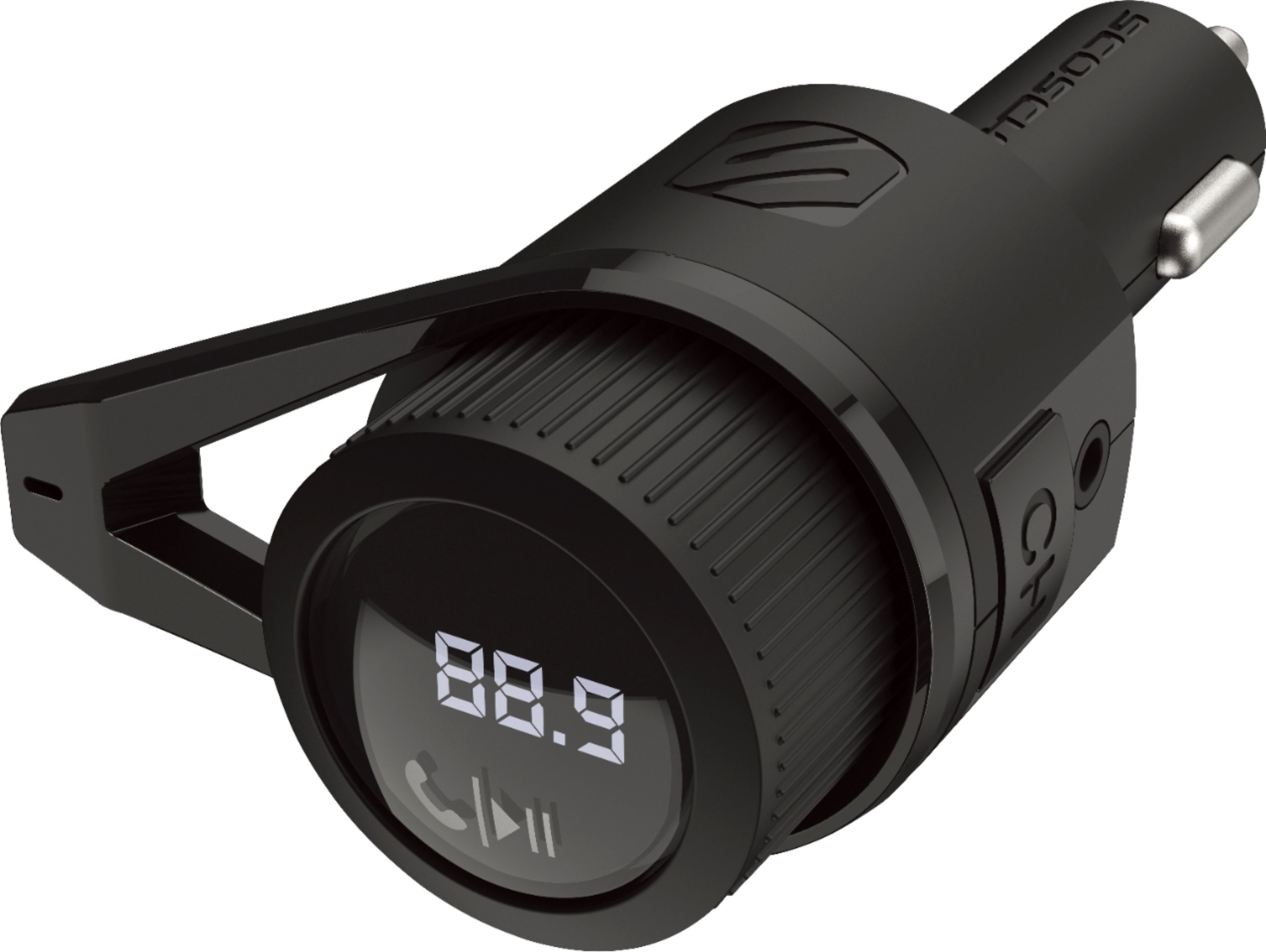  Scosche BTFM5 - Kit de coche manos libres Bluetooth con  transmisor FM digital y puertos de carga USB duales de 12 W para vehículos  : Electrónica