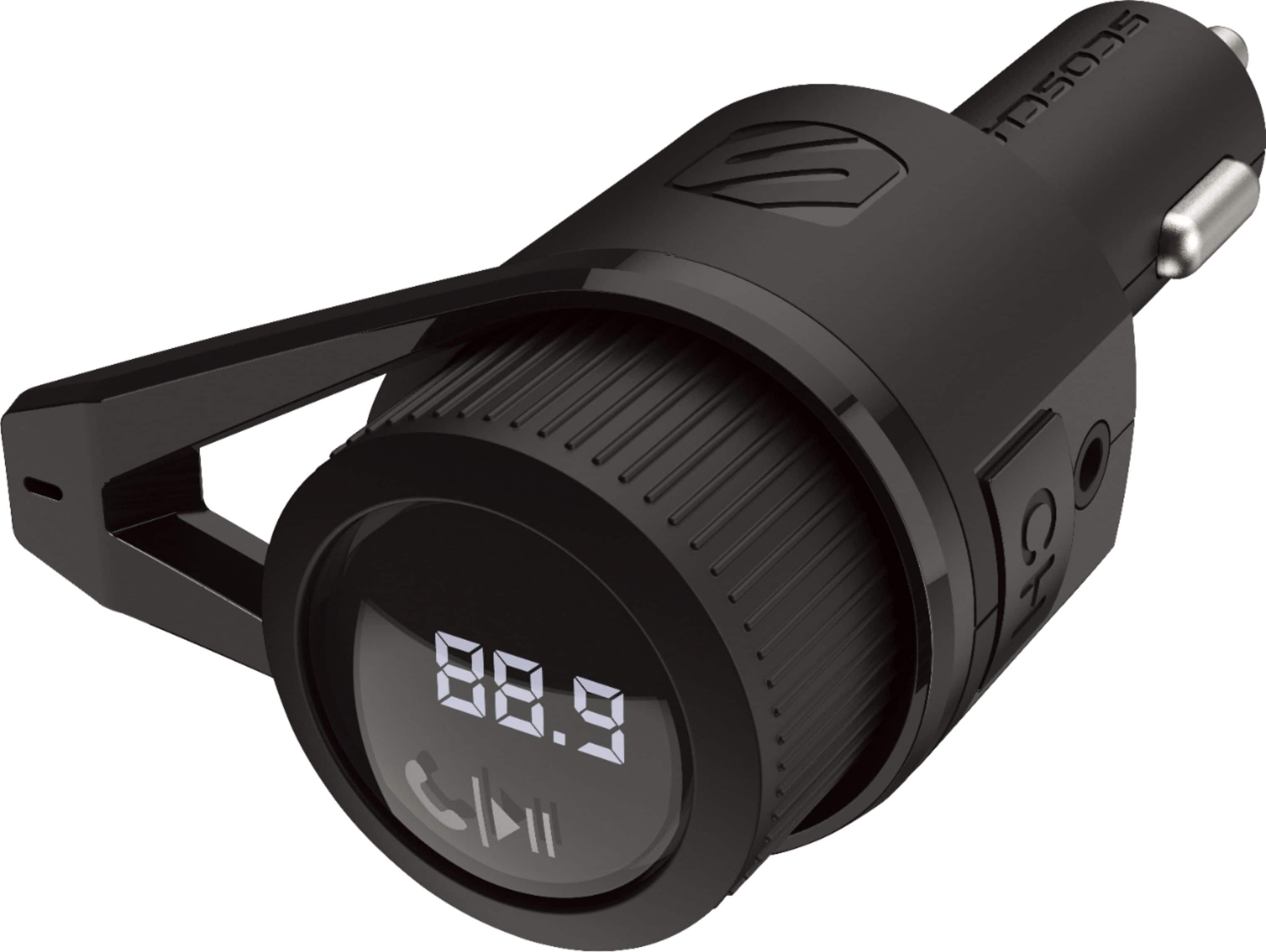 Left. Scosche - BTFREQ Bluetooth FM Transmitter Hands Free Car Kit w/ Dual USB ports V5.0 - Black.