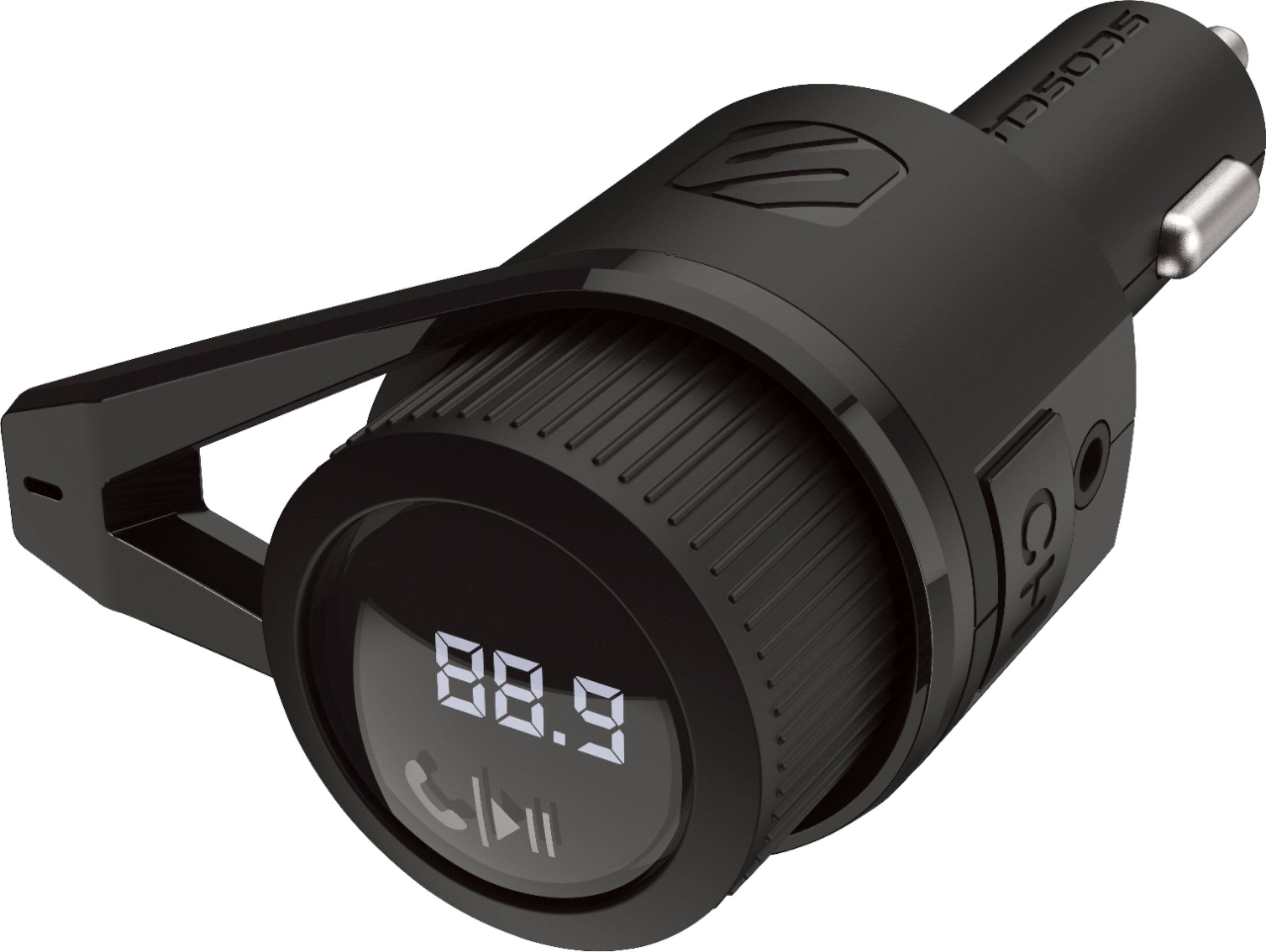 Left. Scosche - BTFREQ Bluetooth FM Transmitter Hands Free Car Kit w/ Dual USB ports V5.0 - Black.