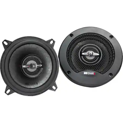 Front. MB Quart - Premium 5-1/4" 2-Way Car Speakers with Aerated Paper Cones (Pair) - Black.