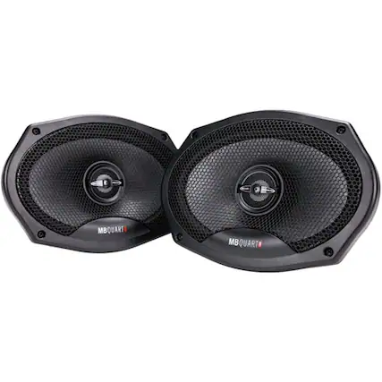 Front. MB Quart - Premium 6" x 9" 2-Way Car Speakers with Aerated Paper Cones (Pair) - Black.