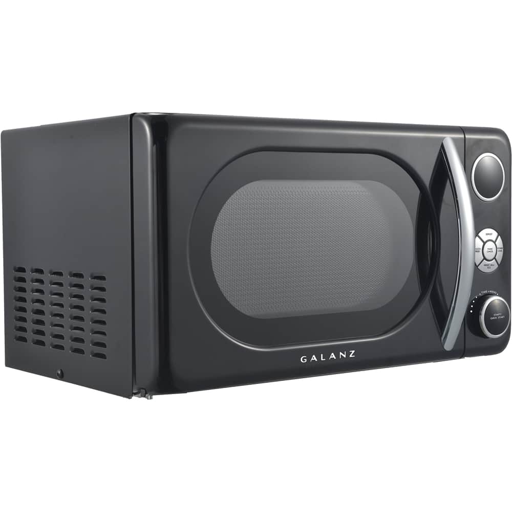 Left. Galanz - Retro 0.7 Cu. Ft. Microwave - Vinyl Black.