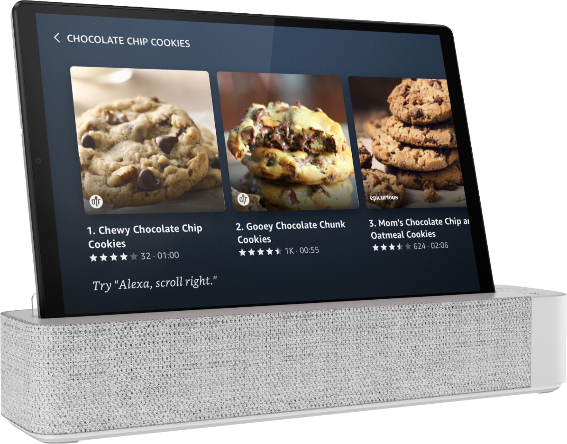Angle View: Lenovo - Smart Tab M10 FHD Plus with Amazon Alexa - 10.3" - Tablet - 64GB - Platinum Gray