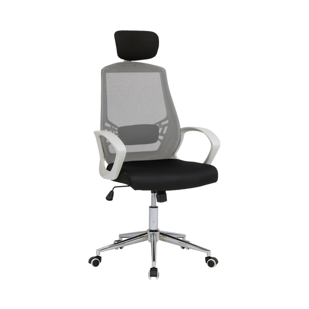 Left View: Calico Designs - 5-Pointed Star Nylon Frame Executive Chair - Black/Matte White Frame