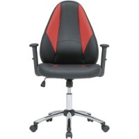 SD Gaming - Gaming 5-Pointed Star Polyurethane and Vegan Leather Office Chair - Black/Red/Chrome - Front_Zoom