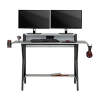 SD Gaming - Challenger Curved Table - Racing Silver - Front_Zoom