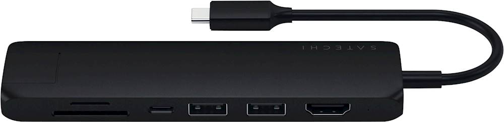 Satechi - USB Type-C Slim 7-in-1 Multiport Adapter with Ethernet - 4K...
