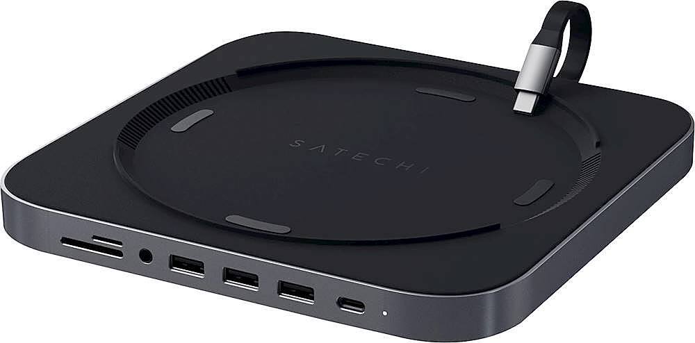 Front. Satechi - Type-C Aluminum Stand and Hub for Mac Mini & Mac Studio - USB-C Data Port, Micro/SD Card Reader, 3 USB 3.0 & Audio Jack.