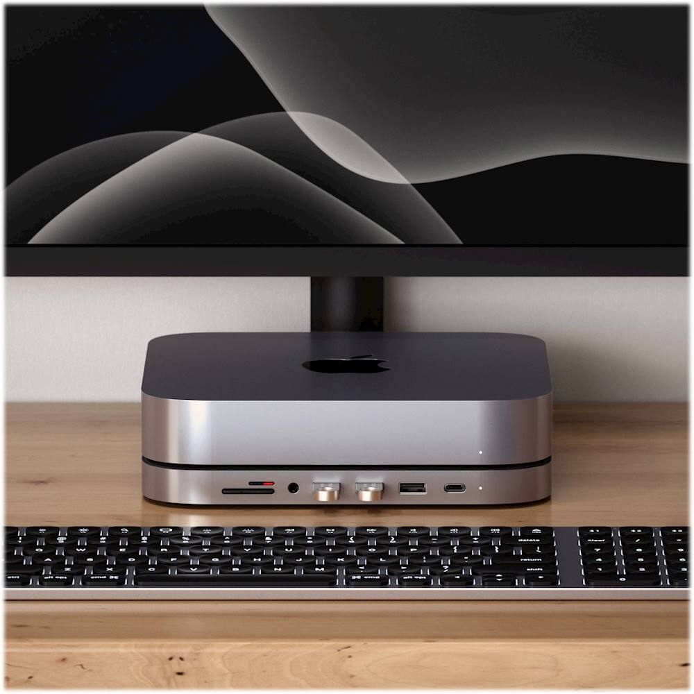 Alt View 16. Satechi - Type-C Aluminum Stand and Hub for Mac Mini & Mac Studio - USB-C Data Port, Micro/SD Card Reader, 3 USB 3.0 & Audio Jack.