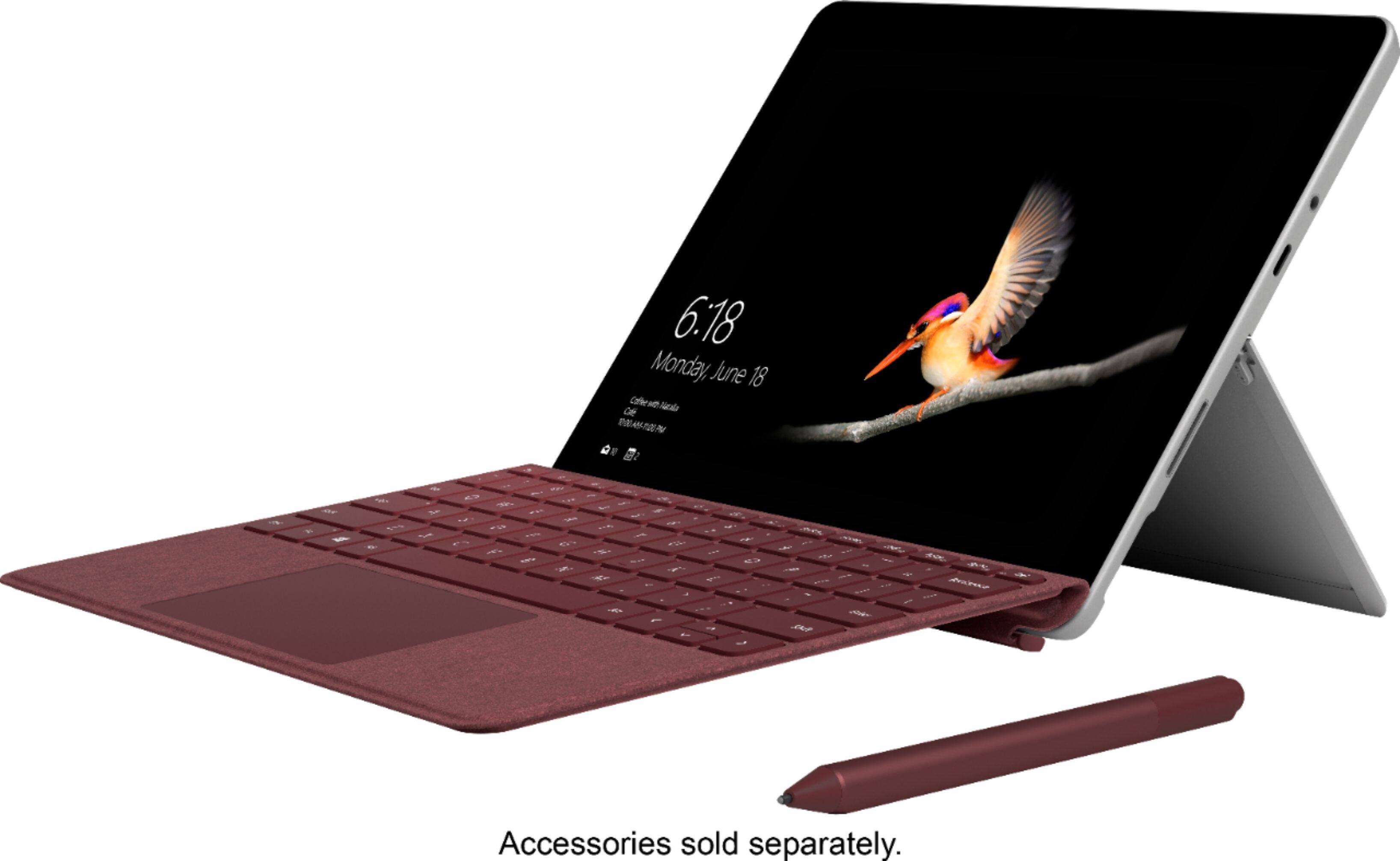 Front. Microsoft - Geek Squad Certified Refurbished Surface Go - 10" Touch-Screen - Intel Pentium Gold - 8GB Memory - 128GB Storage.