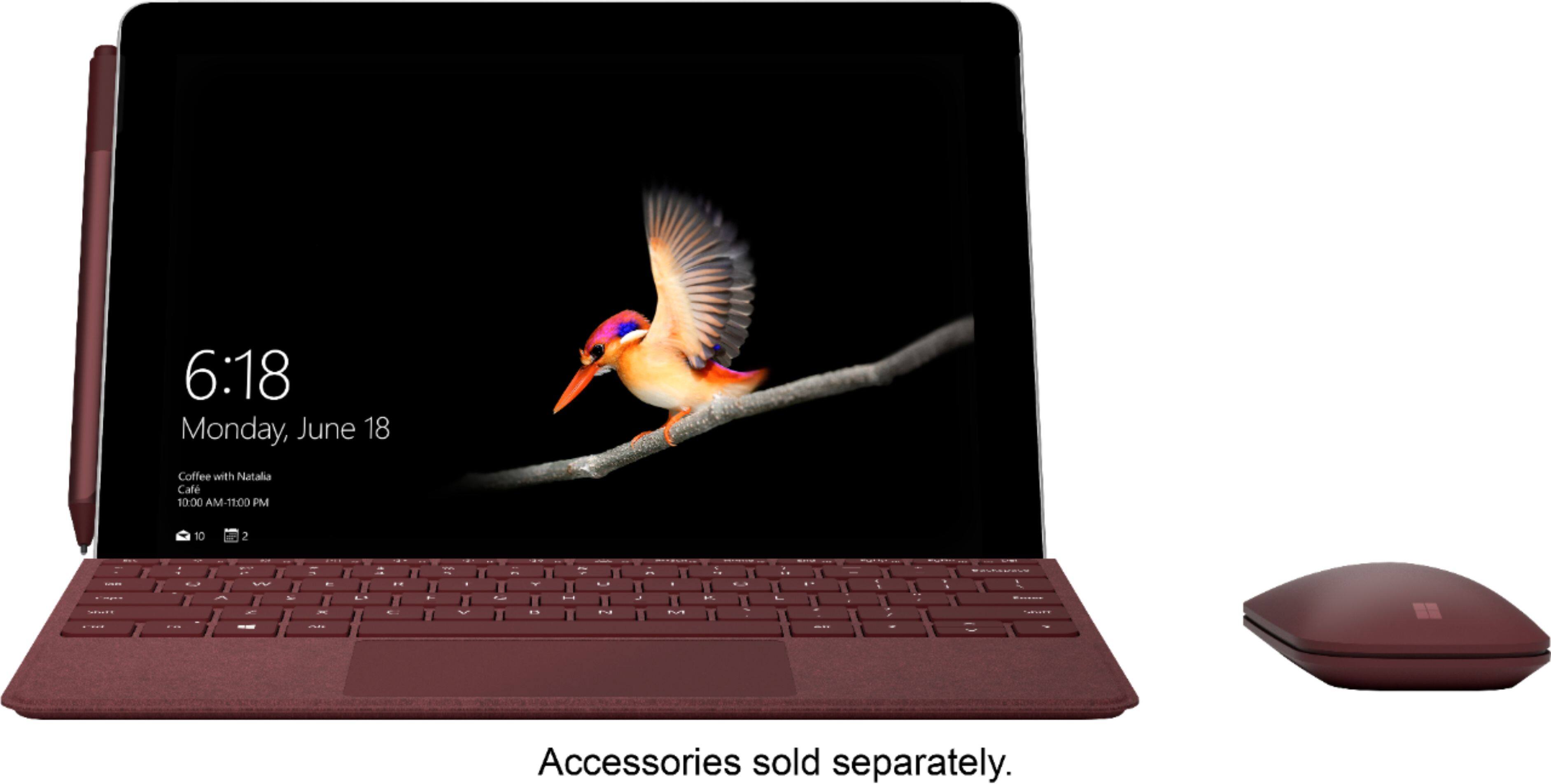 Left. Microsoft - Geek Squad Certified Refurbished Surface Go - 10" Touch-Screen - Intel Pentium Gold - 8GB Memory - 128GB Storage.