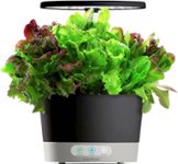 Front Zoom. AeroGarden - Harvest 360 with Gourmet Herb Seed Pod Kit - Hydroponic Indoor Garden - Black.