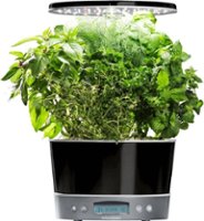AeroGarden - Harvest Elite 360 6-Pod with Gourmet Herb Seed Pod Kit - Platinum Stainless - Front_Zoom