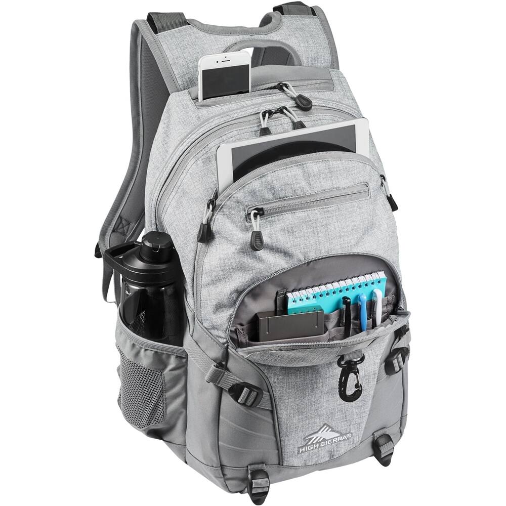 Left View: High Sierra - Loop Backpack - Silver Heather