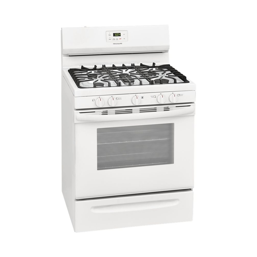Left View: Viking - Tuscany 6.2 Cu. Ft. Freestanding Double Oven Dual Fuel True Convection Range - Frost white