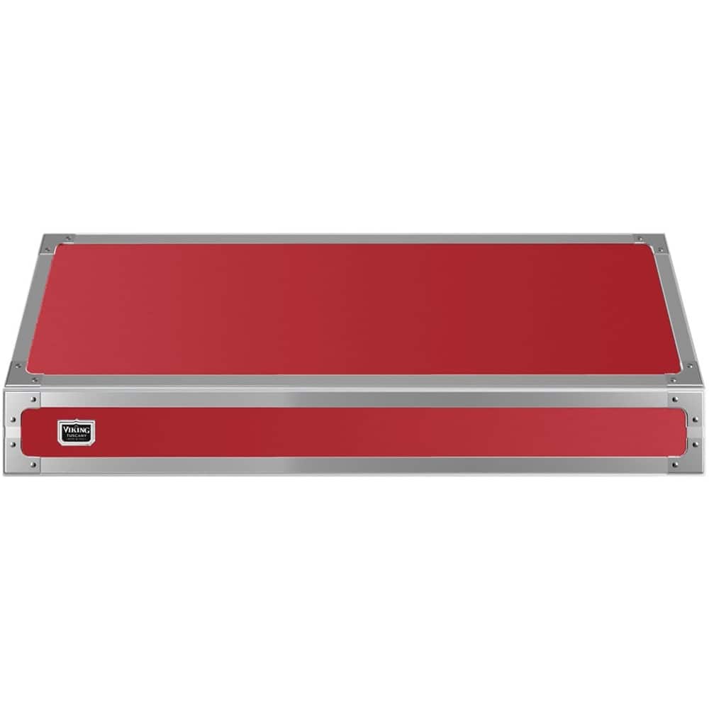 Front. Viking - Tuscany 36" Externally Vented Range Hood - San Marzano Red.