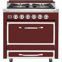 Viking - Tuscany 3.8 Cu. Ft. Freestanding Dual Fuel True Convection Range - Reduction Red - Front_Zoom