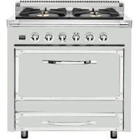 Viking - Tuscany 3.8 Cu. Ft. Freestanding Dual Fuel True Convection Range - Frost White - Front_Zoom