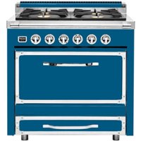 Viking - Tuscany 3.8 Cu. Ft. Freestanding Dual Fuel True Convection Range - Alluvial Blue - Front_Zoom