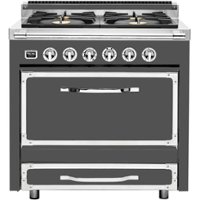 Viking - Tuscany 3.8 Cu. Ft. Freestanding Dual Fuel True Convection Range - Damascus Gray - Front_Zoom
