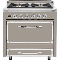 Viking - Tuscany 3.8 Cu. Ft. Freestanding Dual Fuel True Convection Range - Pacific Gray - Front_Zoom