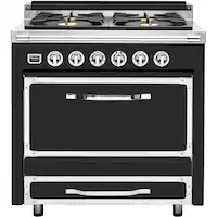 Viking - Tuscany 3.8 Cu. Ft. Freestanding Dual Fuel True Convection Range - Cast Black - Front_Zoom