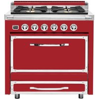 Viking - Tuscany 3.8 Cu. Ft. Freestanding Dual Fuel True Convection Range - San Marzano Red - Front_Zoom